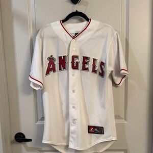 Majestic White and Red Angels Jersey